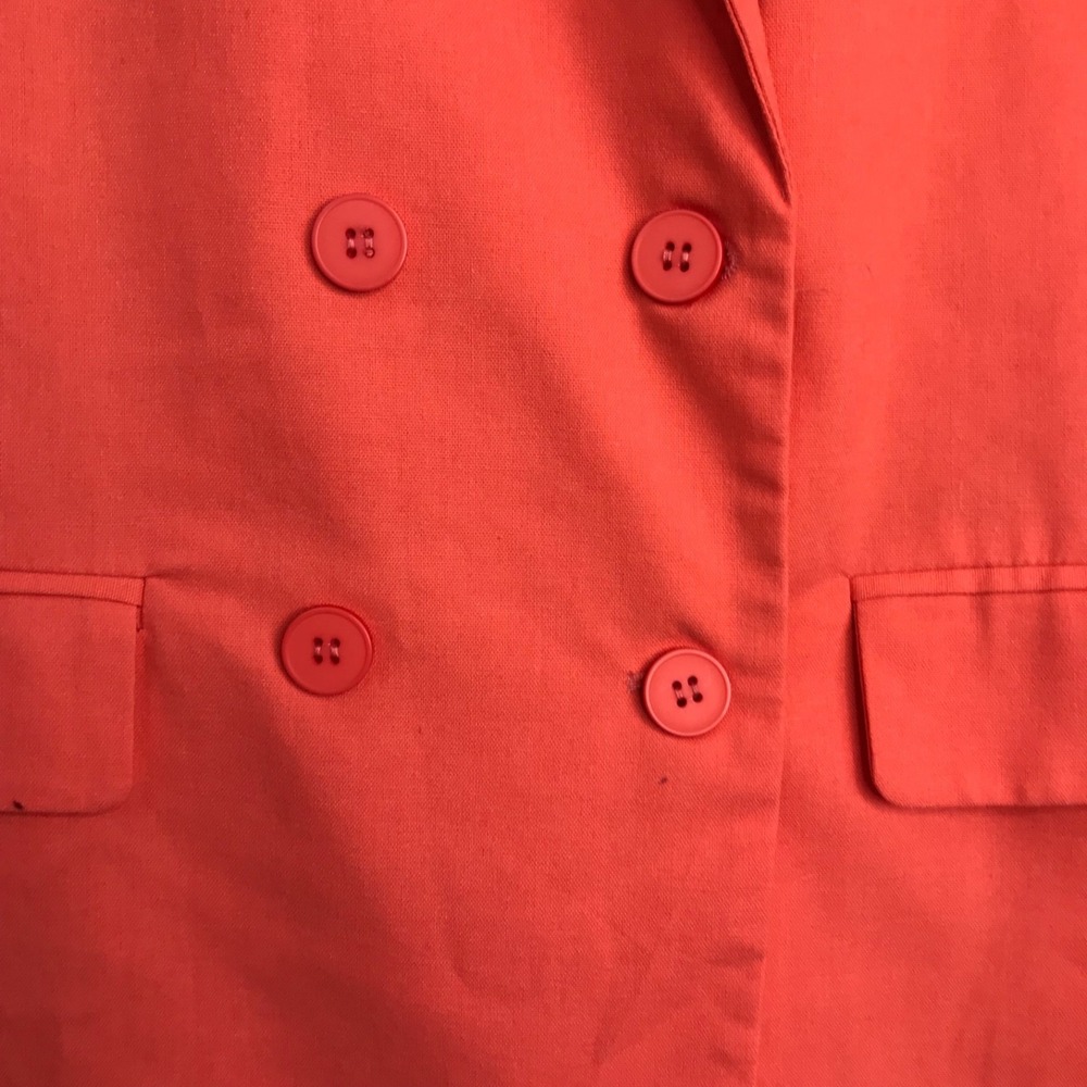 Dolan Womens Rayon/Linen Blend Blazer Jacket Sz Medium Orange Double Breasted - Picture 4 of 9